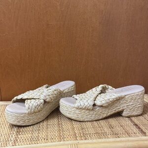 Women's Braided Platform Sandals - Cream